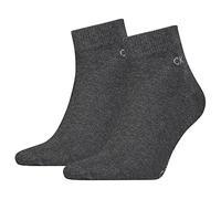 Calvin Klein Calvin Klein Casual Flat Knit Cotton Men's Quarter Socks 2 pack, Trimestre Pour des hommes, dark grey melange, 43/46