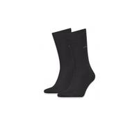 Calvin Klein Casual Flat Knit Cotton Men's Crew Socks 2 pack, Chaussette classique Pour des hommes, Black, 39/42