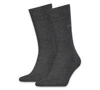 Calvin Klein Casual Flat Knit Cotton Men's Crew Socks 2 pack, Chaussette classique Pour des hommes, dark grey melange, 39/42