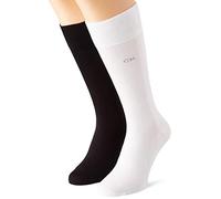 Calvin Klein Casual Flat Knit Cotton Men's Crew Socks 2 pack, Chaussette classique Pour des hommes, White, 39/42