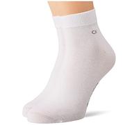 Calvin Klein Casual Flat Knit Cotton Men's Quarter Socks 2 pack, Trimestre Pour des hommes, White, 39/42