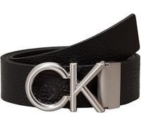 Calvin Klein Ceinture Homme Metal Boucle Monogramme, Noir (Ck Black Pebble), 95 cm