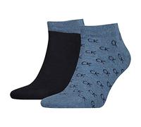 Calvin Klein Chaussettes de sport pour homme All Over Logo en denim moyen 39/42, Mid Denim, 39-42