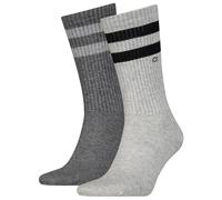 Calvin Klein Stripes Casual Men's Crew Socks 2 pack, Chaussette Crew Pour des hommes, light grey melange, 39/42