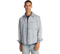 Calvin Klein Chemise en Jean Homme Regular Denim Shirt Poche sur la Poitrine, Bleu (Denim Light), M
