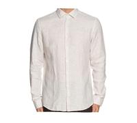 calvin klein CHEMISE SLIM A RAYURES EN LIN BEIGE 37