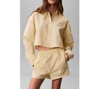 Calvin Klein Ck Graphic Cropped Sleep Top Sera Stripe Pear Sorbet Taille: M | Chemises à boutons Outlet | Femme | Vert