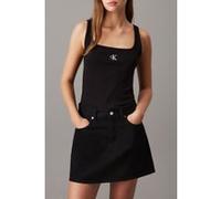 Calvin Klein Débardeur Femme CK Rib Tank Top Col Ras-du-Cou, Noir (CK Black), L