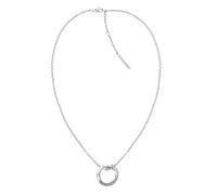 Calvin Klein Collier en Chaîne pour Femme Collection TWISTED RING avec un Charm en Acier Inoxydable - Disponible en Argenté ou Doré