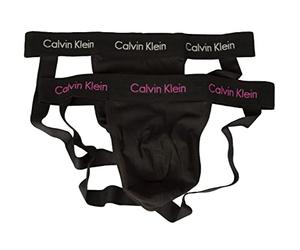 Calvin Klein Confection 2 Jockstrap suspensive Slip-up Slip Homme Log CK Article NB1354A Jock Strap 2PK, CFW B Silver Springs/Palace Pink Logo, Size M/in 32-34 / cm.81-86