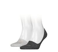 Calvin Klein Cotton Men's No Show Socks 2 pack, Footie Pour des hommes, dark grey melange, 39/42