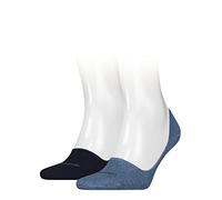 Calvin Klein Cotton Men's No Show Socks 2 pack, Footie Pour des hommes, denim melange, 43/46