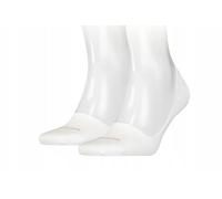 Calvin Klein Cotton Men's No Show Socks 2 pack, Footie Pour des hommes, White, 39/42