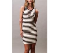 Calvin Klein Cotton Rib Stripe Sleeveless Dress Sweet Corn Taille: M | Robes Mini Outlet | Femme |