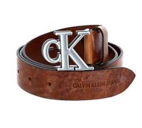 Calvin Klein Cuir ceinture CKJ Mono Hardware Shadow Belt W95 Cognac brun