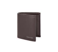 Calvin Klein Cuir porte-monnaie Duo Stitch Trifold 6CC W/Coin Dark Brown marron foncé