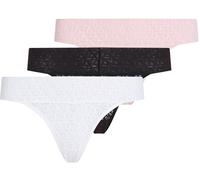 Calvin Klein Culottes Lot de 3 Femme Low Rise avec Dentelle, Multicolore (Black/Classic White/Buff Pink), XXL