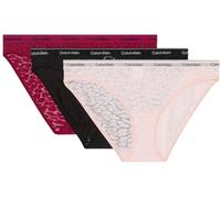 Calvin Klein Culottes Lot de 3 Femme Low-Rise sous-Vêtement, Multicolore (Beet Red/Black/Eggshell Pink), XL