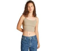 Calvin Klein Débardeur Femme Elastic Strappy Top avec Bretelles Emblématiques, Beige (White Pepper), 3XL