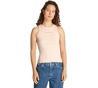 Calvin Klein Débardeur Femme Monologo Rib Skinny Fit, Beige (Brazilian Sand), XS