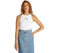 Calvin Klein CK Jeans Femme Monologo Rib Tank Top J20j225301 Débardeur, White (Brilliant White), L EU