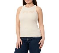 Calvin Klein Débardeur Femme Varsity Rib Slim Fit, Beige (Brazilian Sand), XS