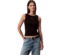 Calvin Klein Débardeur Femme Woven Label Cotton Rib avec Logo