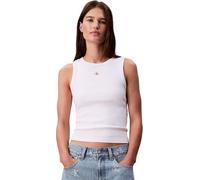 Calvin Klein Débardeur Femme Woven Label Cotton Rib avec Logo