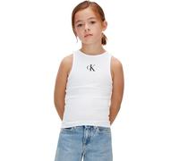 Calvin Klein Débardeur Fille Logo CK LVCKSJB10G Blanc (White 11-0601 TCX), 8 Ans