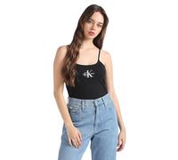 Calvin Klein Jeans Débardeurs Femme Strappy Tank Top Slim Fit, Noir (CK Black), XL