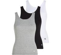 Calvin Klein Débardeurs Lot de 3 Femme Scoop Neck Cotton avec Col Ras-du-Cou, Multicolore (Black/White/Grey Heather), S