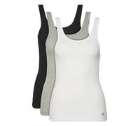 Calvin Klein Débardeurs Lot de 3 Femme Scoop Neck Cotton avec Col Ras-du-Cou, Multicolore (Black/White/Grey Heather), XL