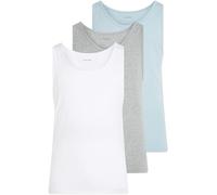 Calvin Klein Débardeurs Lot de 3 Homme avec Col Ras-du-Cou, Multicolore (White, Grey Heather, Sterling Blue), M