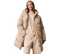 Calvin Klein Doudoune en Duvet Femme Belted Midweight Long avec Ceinture, Ivoire (Island Fossil), XL