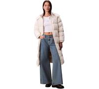 Calvin Klein Doudoune en Duvet Femme Essential Midweight Long Puffer avec Capuche, Ivoire (Jet Stream), L