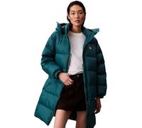 Calvin Klein Doudoune en Duvet Femme Essential Midweight Long Puffer avec Capuche, Vert (Maya Blue), S