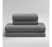 Calvin Klein - Draps de lit pour très grand lit, parure de lit décontractée en percale de coton lavé avec taies d'oreiller assorties, poches profondes, certifiée Oeko-TEX (percale lavée graphite, très