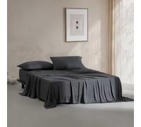 Calvin Klein - Draps de lit pour très Grand lit, Parure de lit en Jersey de Coton mélangé avec taies d'oreiller Assorties, Poches Profondes, certifié Oeko-Tex (Coton Moderne Gris Bronze)