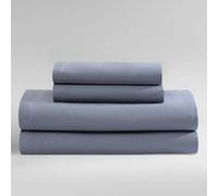 Calvin Klein - Draps pour Grand lit, Parure de lit en Satin de Coton Bio, décoration d'intérieur luxueusement Douce, certifiée GOTS (Organic Earth Dusk Blue, Grand lit)