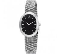 Calvin Klein - Élégante montre à quartz avec cadran noir et bracelet en acier argenté - Femme - Accessoires - Gris - Taille: ONE Size