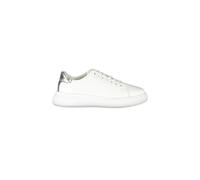 Calvin Klein, Femme, Chaussures, Blanc, Taille: 38 EU Baskets en cuir à lacets imprimées