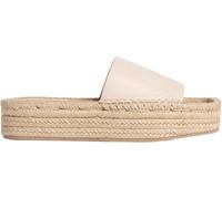 Calvin Klein Femme Flatf Espa Mule LTH MG Hw0hw03027 Espadrilles Plates, Beige (Whisper Pink), 38 EU
