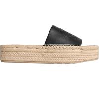 Calvin Klein Femme Flatf Espa Mule LTH MG Hw0hw03027 Espadrilles Plates, Black (CK Black), 39 EU
