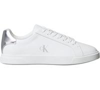 Calvin Klein Femme Low Pro Cups Laceup LTH Met Hw0Hw02846 Bas, White (Bright White/Silver), 39 EU