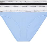 Calvin Klein Femme Slip Lot De 3 Bikini Coton Stretch, Multicolore (Black/White/Frozen Fjiord), L
