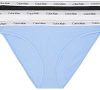 Calvin Klein Femme Slip Lot De 3 Bikini Coton Stretch, Multicolore (Black/White/Frozen Fjiord), XL