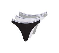 Calvin Klein Femme Slip Lot De 3 Bikini Coton Stretch, Multicolore (Black/White/Grey Heather), M