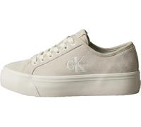 Calvin Klein Femme Vulc Flatf Laceup Suede Hw0hw03088 Bas, White (Marshmallow), 40 EU