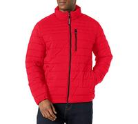 Calvin Klein Full Zip Down Puffer Coat Jacket, Rouge Profond, XL Hommes