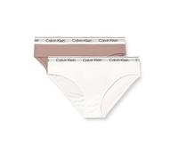 Calvin Klein Girls 2PK Bikini White (Brightwhite/Dustedfox) 12-14 Years